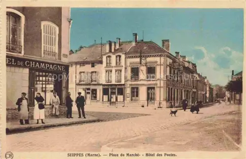 AK / Ansichtskarte Suippes Chalons-en-Champagne 51 Marne Place du Marché Hôtel des Postes