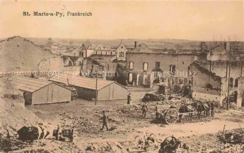 AK / Ansichtskarte St-Marie-a-Py Sainte-Marie-a-Py Suippes 51 Marne Ruines Grande Guerre Truemmer 1. Weltkrieg