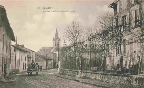 AK / Ansichtskarte St-Souplet-sur-Py REIMS 51 Marne Hauptstrasse Kirche rechts Divisions-Stabs-Quartier