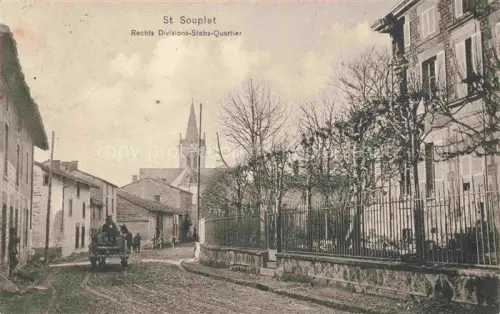 AK / Ansichtskarte St-Souplet-sur-Py REIMS 51 Marne Hauptstrasse Kirche rechts Divisions-Stabs-Quartier