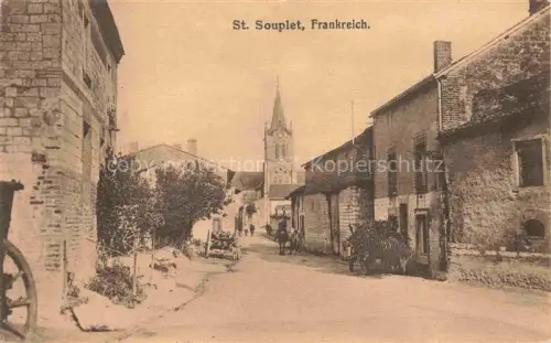AK / Ansichtskarte St-Souplet-sur-Py REIMS 51 Marne Hauptstrasse Kirche