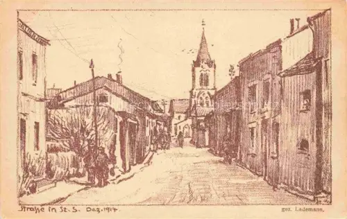 AK / Ansichtskarte Saint-Souplet-sur-Py REIMS 51 Marne Hauptstrasse Blick zur Kirche Kuenstlerstrasse
