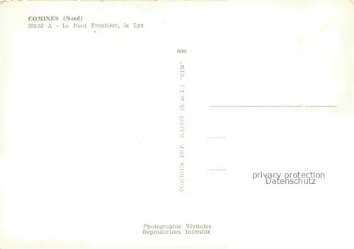 AK / Ansichtskarte Comines LILLE 59 Nord Le Pont Frontière la Lys vue aérienne