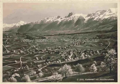 AK / Ansichtskarte Wattenwil BE Panorama Blick gegen Stockhornkette Berner Alpen Militaerpost