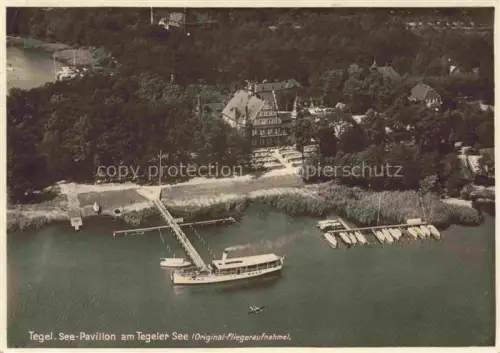 AK / Ansichtskarte Tegel REINICKENDORF BERLIN See-Pavillon am Tegeler See Original Fliegeraufnahme