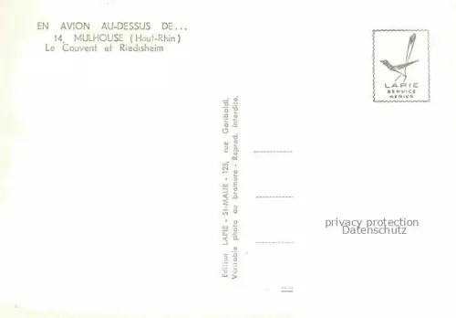 AK / Ansichtskarte MULHOUSE Muehlhausen 68 Alsace Le Couvent et Riedisheim vue aérienne