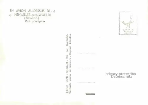 AK / Ansichtskarte Nehwiller-pres-Woerth Reichshoffen 67 Bas-Rhin Rue principale vue aérienne