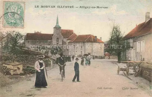 AK / Ansichtskarte Alligny-en-Morvan Chateau-Chinon 58 Nievre Rue Principale Eglise