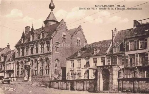 AK / Ansichtskarte Mont-Cassel Dunkerque 59 Nord Hôtel de Ville Musée et la Fontaine Monumentale
