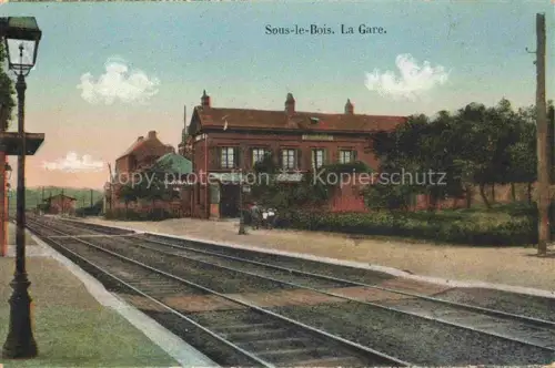 AK / Ansichtskarte Sous-le-Bois Liege Belgie La gare Bahnhof