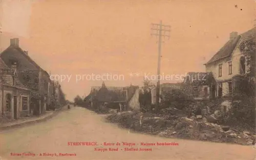AK / Ansichtskarte Steenwerck Dunkerque 59 Nord Route de Nieppe Maisons bombardées Ruines Grande Guerre Truemmer 1. Weltkrieg