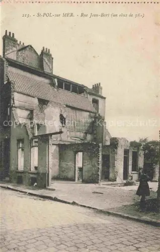 AK / Ansichtskarte St-Pol-sur-Mer Dunkerque 59 Nord Rue Jean-Bart Ruines Grande Guerre Truemmer 1. Weltkrieg