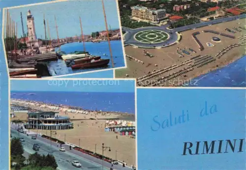 AK / Ansichtskarte RIMINI IT Hafen Strand Fliegeraufnahme