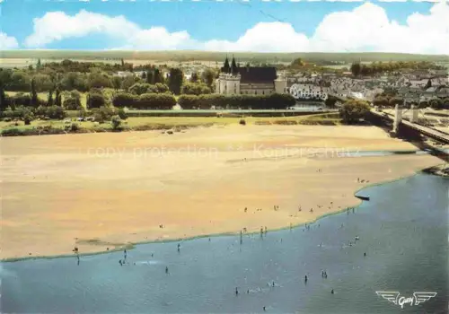AK / Ansichtskarte Sully-sur-Loire Orleans 45 Loiret La Plage sur la Loire Le Camping et le Chateau Vue aerienne