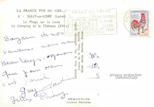 AK / Ansichtskarte Sully-sur-Loire Orleans 45 Loiret La Plage sur la Loire Le Camping et le Chateau Vue aerienne