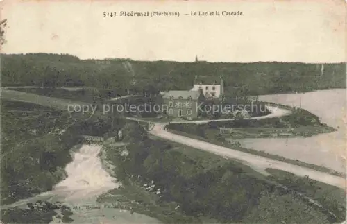 AK / Ansichtskarte Ploermel VANNES 56 Morbihan Vue panoramique du lac et de la cascade Feldpost