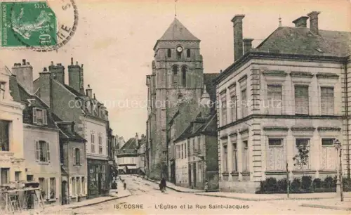 AK / Ansichtskarte COSNE -Cours-sur-Loire 58 Nievre Eglise et Rue Saint-Jacques