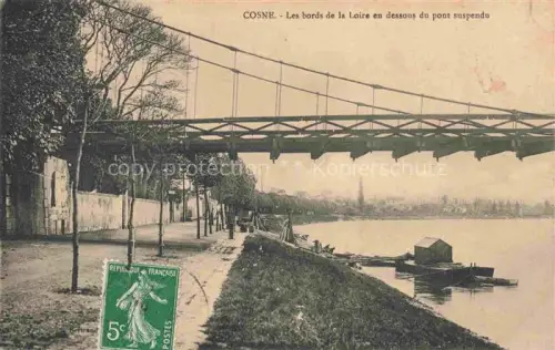 AK / Ansichtskarte COSNE -Cours-sur-Loire 58 Nievre Les bords de la Loire en dessous du pont suspendu
