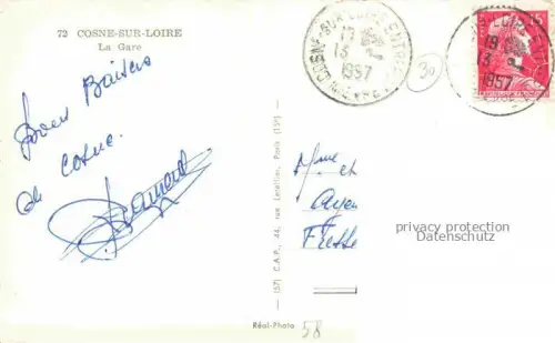 AK / Ansichtskarte COSNE-sur-Loire 58 Nievre La Gare Bahnhof