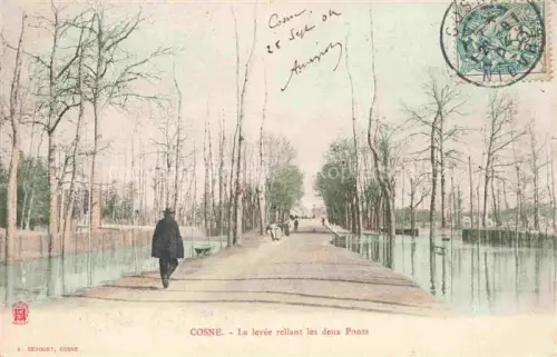 AK / Ansichtskarte COSNE -Cours-sur-Loire 58 Nievre La levée reliant les deux ponts