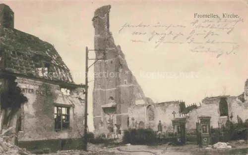 AK / Ansichtskarte Fromelles LILLE 59 Nord Kirche Eglise Ruines Grande Guerre Truemmer 1. Weltkrieg