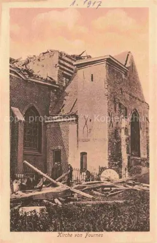 AK / Ansichtskarte Fournes -en-Weppes LILLE 59 Nord Eglise Kirche Ruines Grande Guerre Truemmer 1. Weltkrieg