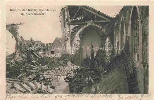 AK / Ansichtskarte Herlies LILLE 59 Nord Kirche Ruines Grande Guerre Truemmer 1. Weltkrieg