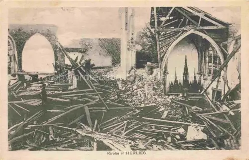 AK / Ansichtskarte Herlies LILLE 59 Nord Kirche Eglise Ruines Grande Guerre Truemmer 1. Weltkrieg
