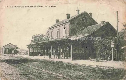 AK / Ansichtskarte La Gorgue-Estaires Dunkerque 59 Nord La gare %ba