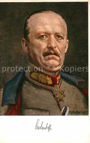 AK / Ansichtskarte ANTLERS Max Kuenstlerkarte von Ludendorff Eisernes Kreuz Portrait