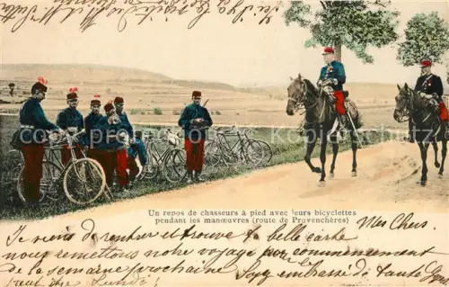 AK / Ansichtskarte Militaria France  WK1 Fahrrad Division en Manoeuvre Stempel Mulhouse