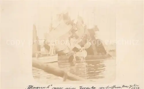 AK / Ansichtskarte Militaria Marine SMS Magnet Kreuzer Havarie