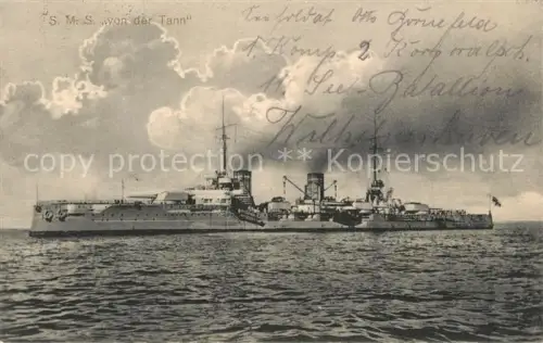 AK / Ansichtskarte Marine  Warships Deutschland SMS von der Tann Kreuzer