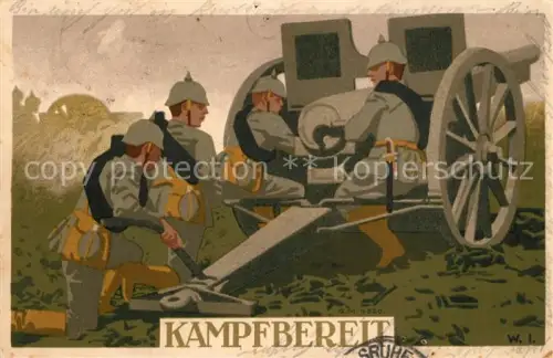 AK / Ansichtskarte Militaria Geschuetze WK1 Kunst-PK