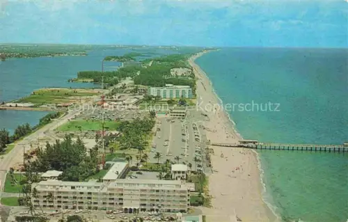 AK / Ansichtskarte Lake Worth Florida USA Lake Worth Casino Fishing Beach Fliegeraufnahme