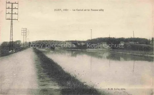 AK / Ansichtskarte Auby DOUAI 59 Nord Le Canal et la Passerelle