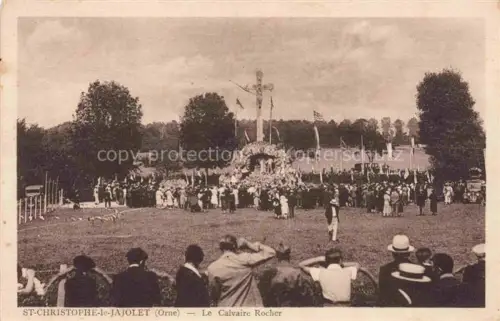 AK / Ansichtskarte St-Christophe-le-Jajolet Argentan 61 Orne Le Calvaire Rocher Croix