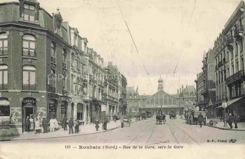 AK / Ansichtskarte ROUBAIX 59 Nord Rue de la Gare vue vers la gare