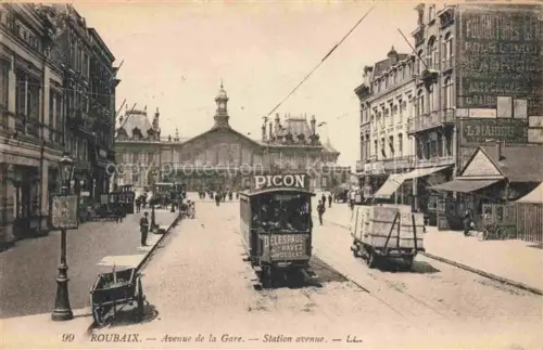 AK / Ansichtskarte ROUBAIX 59 Nord Avenue de la Gare Station avenue Tram