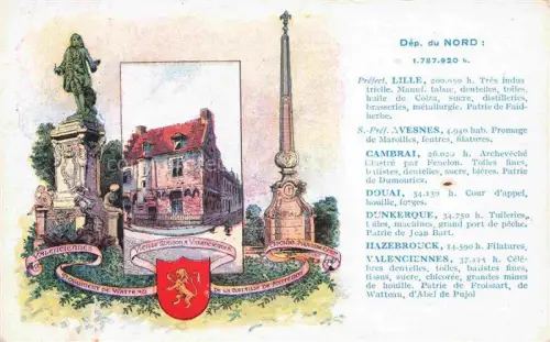 AK / Ansichtskarte VALENCIENNES 59 Nord Vieille maison Monument de Watteau de la Bataille de Fontenoy Pyramide