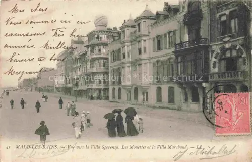 AK / Ansichtskarte Malo-les-Bains Dunkerque 59 Nord Vue vers Villa Sperenza Les Mouettes et Villa Marchand