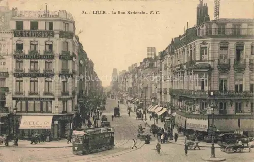 AK / Ansichtskarte LILLE 59 Nord Rue Nationale Tram