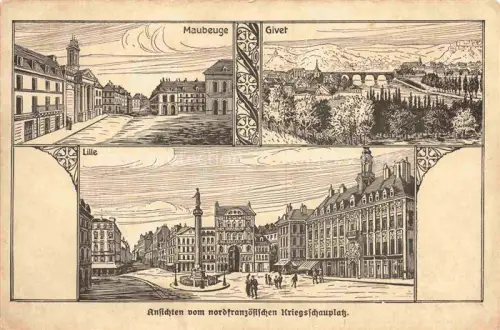 AK / Ansichtskarte Maubeuge Avesnes-sur-Helpe 59 Nord Maubeuge Givet und Lille Serie Ansichten vom nordfranzoesischen Kriegsschauplatz Karte Nr. 14 Kuenstlerkarte