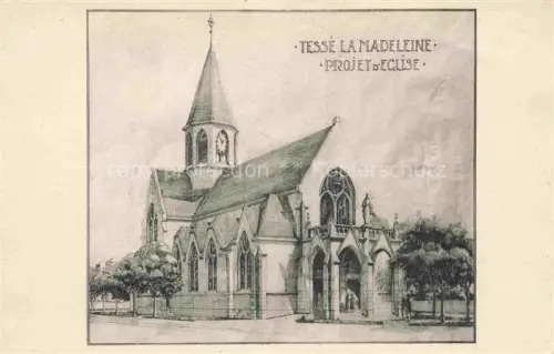 AK / Ansichtskarte Tesse-la-Madeleine ALENCON 61 Orne Project d'Eglise Kuenstlerkarte