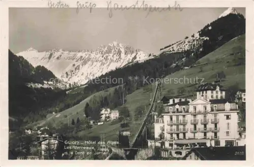 AK / Ansichtskarte Glion  VD Hôtel des Alpes Les Verreaux et la Dent de Jaman Alpes