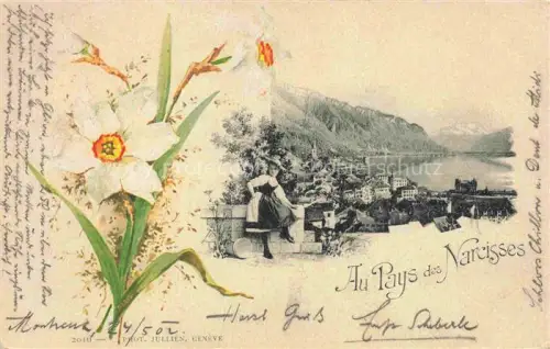 AK / Ansichtskarte MONTREUX  VD Panorama au pays des narcisses