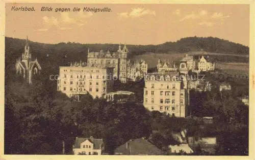 AK / Ansichtskarte Karlsbad Eger KARLOVY VARY CZ Blick gegen die Koenigsvilla Feldpost
