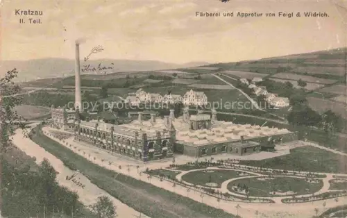 AK / Ansichtskarte Kratzau Chrastava Boehmen CZ Faerberei und Appretur von Feigl und Widrich