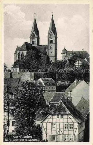 AK / Ansichtskarte Quedlinburg Harz Schlosskirche und Schloss