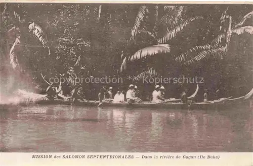 AK / Ansichtskarte Salomon Islands Salomonen Mission des Salomon Septentrionales Dans la riviere de Gagau Ile Buka